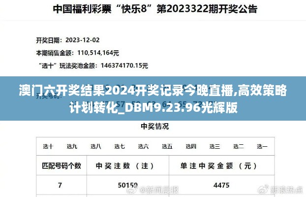 澳門六開獎結(jié)果2024開獎記錄今晚直播,高效策略計劃轉(zhuǎn)化_DBM9.23.96光輝版