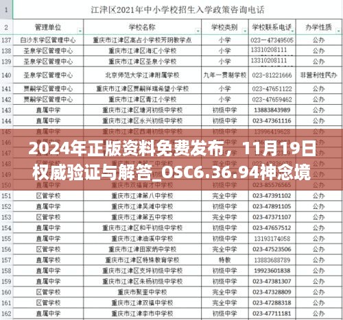 2024年正版資料免費發(fā)布，11月19日權(quán)威驗證與解答_OSC6.36.94神念境