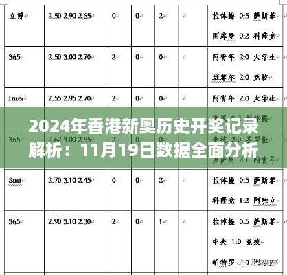 2024年香港新奧歷史開(kāi)獎(jiǎng)記錄解析：11月19日數(shù)據(jù)全面分析_ZEP3.41.67敏捷版