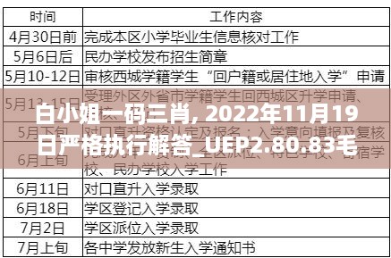 白小姐一碼三肖, 2022年11月19日嚴(yán)格執(zhí)行解答_UEP2.80.83毛坯版