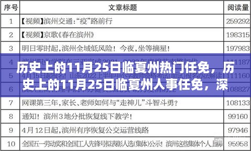 歷史上的11月25日臨夏州熱門(mén)任免，歷史上的11月25日臨夏州人事任免，深度解析與觀點(diǎn)闡述