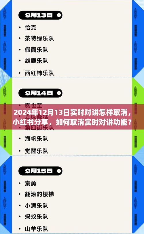 小紅書教程，如何取消實時對講功能？詳細步驟，操作無憂（2024年最新版）