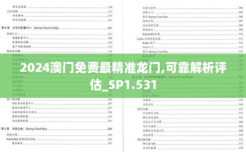 2024澳門免費最精準龍門,可靠解析評估_SP1.531