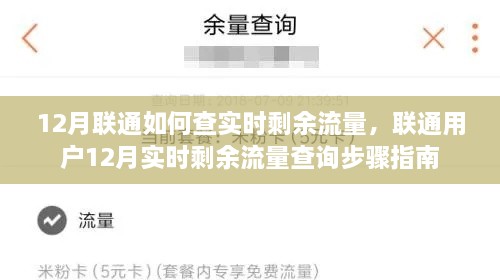 聯(lián)通用戶實(shí)時剩余流量查詢指南，12月聯(lián)通流量查詢步驟