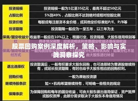 股票回購案例深度解析，策略、影響與實踐洞察探究