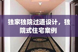 獨家獨院過道設計，獨院式住宅案例 