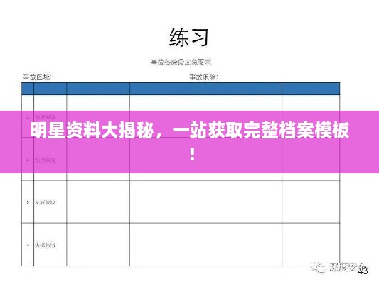 明星資料大揭秘，一站獲取完整檔案模板！