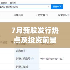 7月新股發(fā)行熱點(diǎn)及投資前景深度解析，上市股票一覽