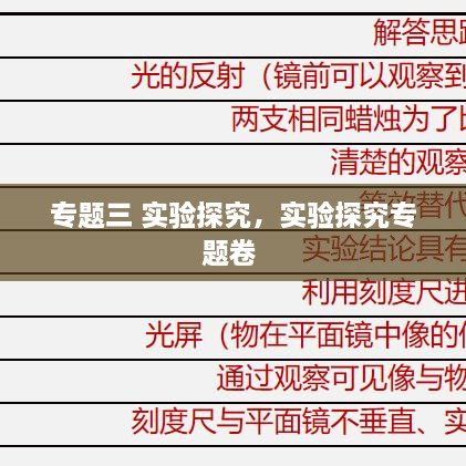 專題三 實(shí)驗(yàn)探究，實(shí)驗(yàn)探究專題卷 