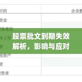 股票批文到期失效解析，影響與應(yīng)對策略