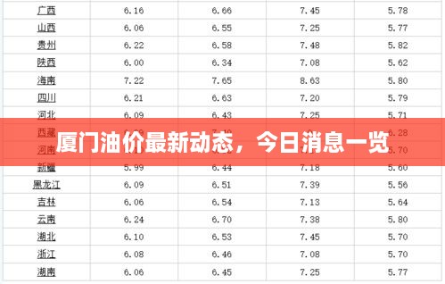 廈門油價最新動態(tài)，今日消息一覽