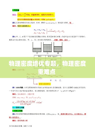 物理密度培優(yōu)專題，物理密度重難點 