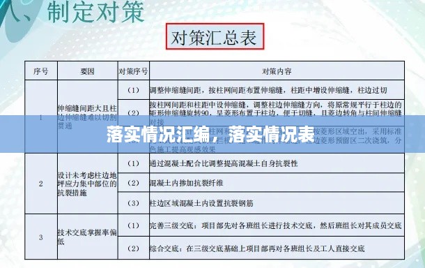 落實(shí)情況匯編，落實(shí)情況表 